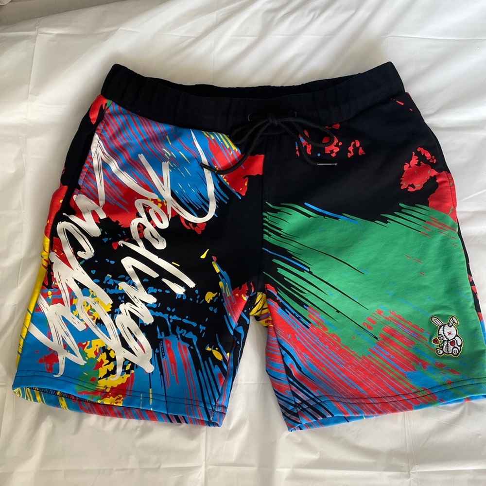 BKYS Lucky Charm Black Keys Sweatshorts Men M Feeling Lucky Bunny Pull On String